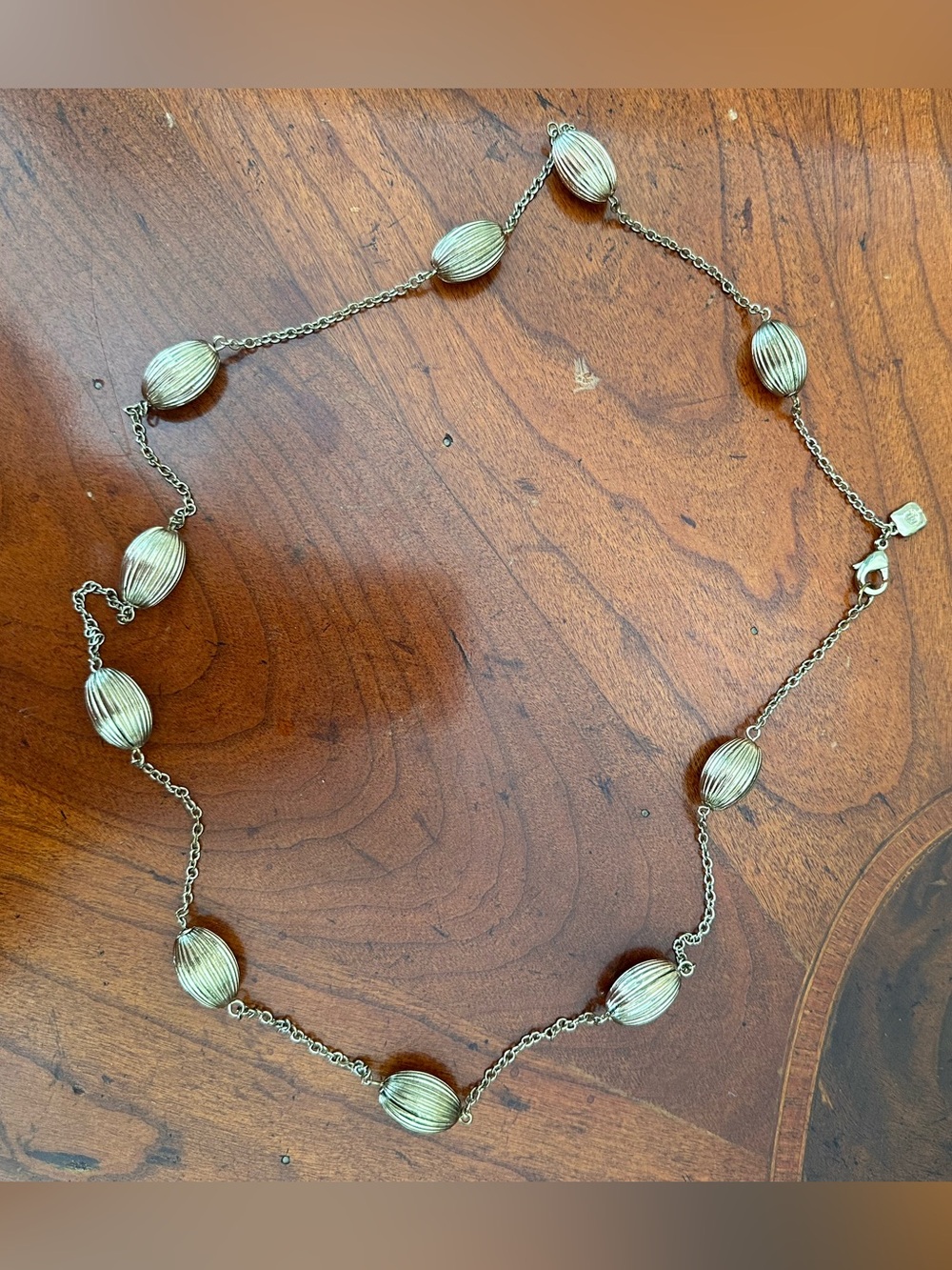 Vintage Ralph Lauren Gold-Tone Fluted Bead Statement Necklace